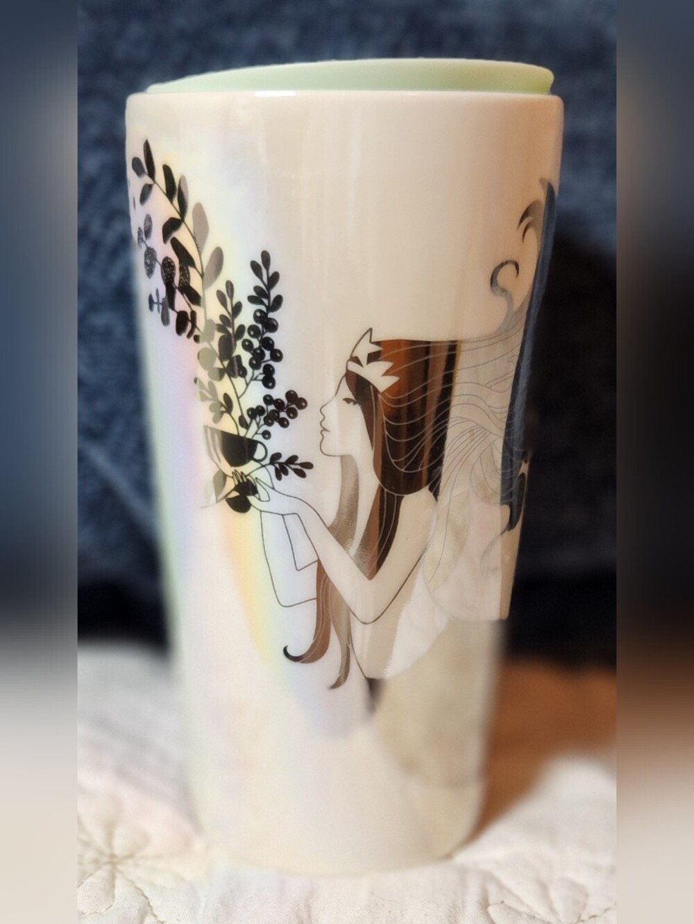 Starbucks 2021 Winter Holiday Siren Mermaid Ceramic Tumbler 12 oz